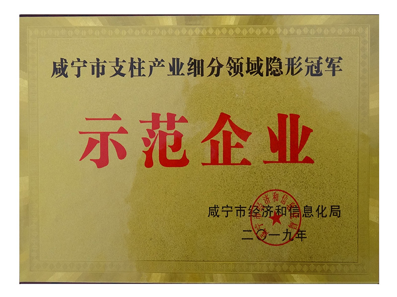 2019咸寧市支柱產業細分領域隱形冠軍示范企業